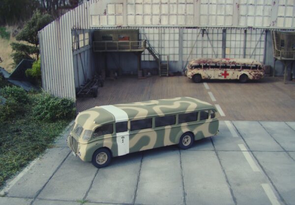 AAA Art Deco WH Omnibus (2) Unidentified WWII Streamline Omnibus